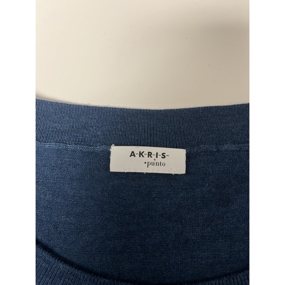 Akris Punto US 10 Kodak Stripe Wool Pullover Sweater Lightweight Blue Pink White - Picture 8 of 12